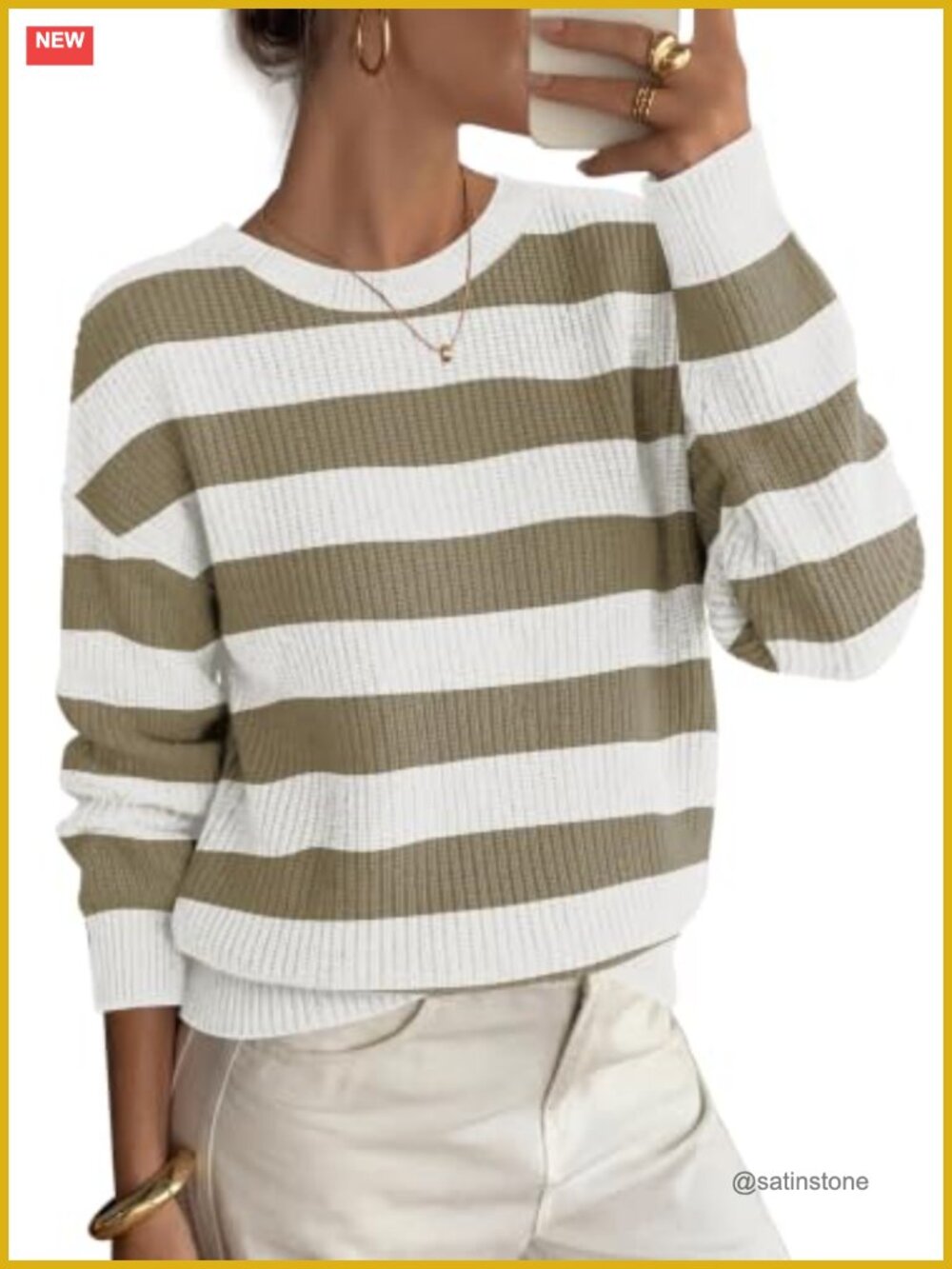 WIHOLL Women's Ribbed Knit Crew Neck Pullover Sweater Chunky Oversized